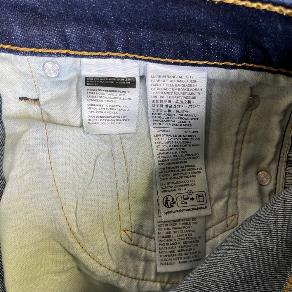 Levi's 511 Slim Fit Jeans Mens 33x32 Dark Wash Blue Stretch Denim Casual Classic - Picture 7 of 13